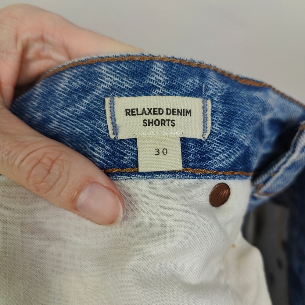 Madewell Light Blue Distressed Denim Jean Shorts - Picture 6 of 9